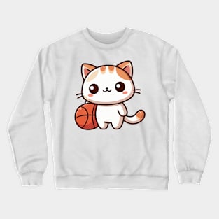 Cute cat As Basketball Player Crewneck Sweatshirt